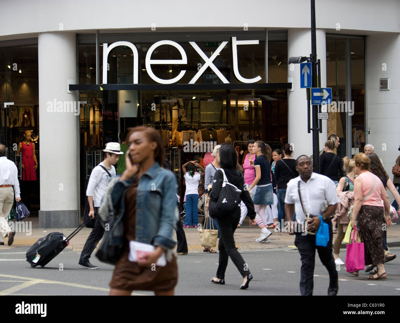 next clothing shop store Oxford street London Stock Photo