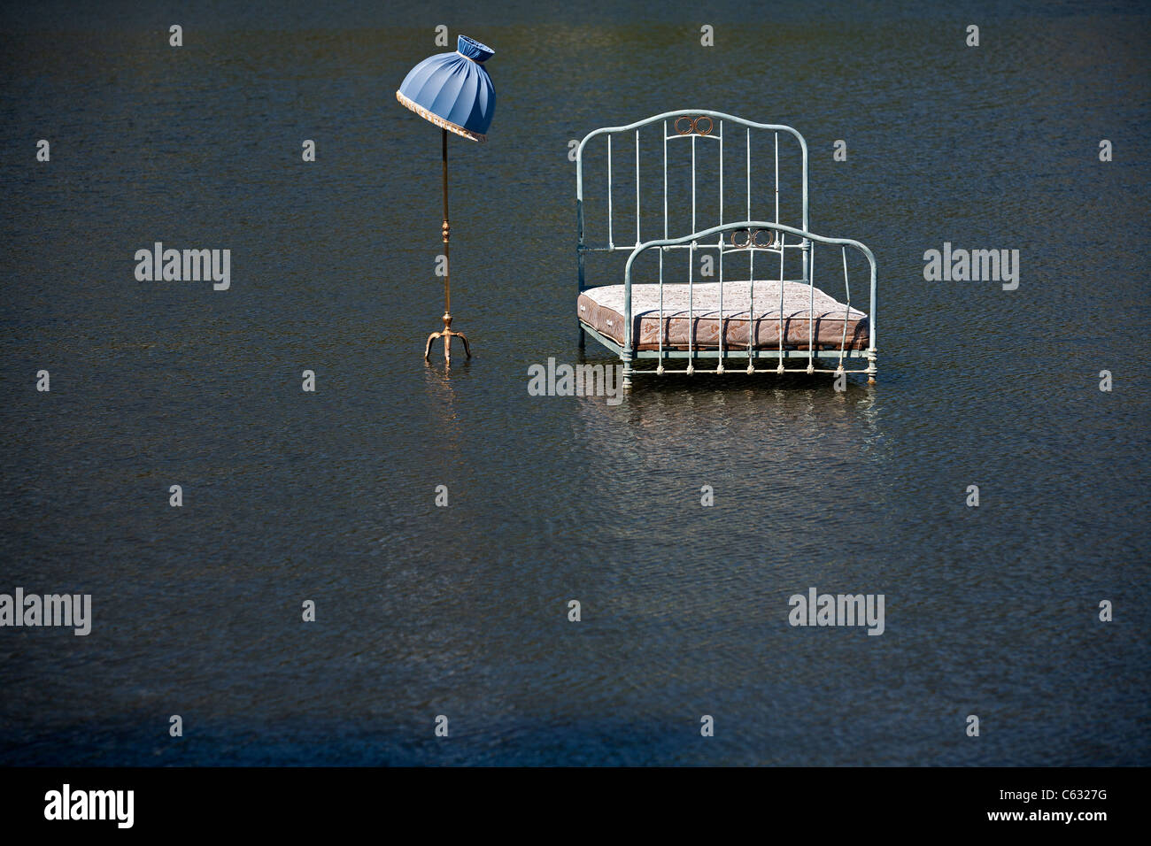 The Land Art work called "Water beds", by Joël Thepault (Auvergne