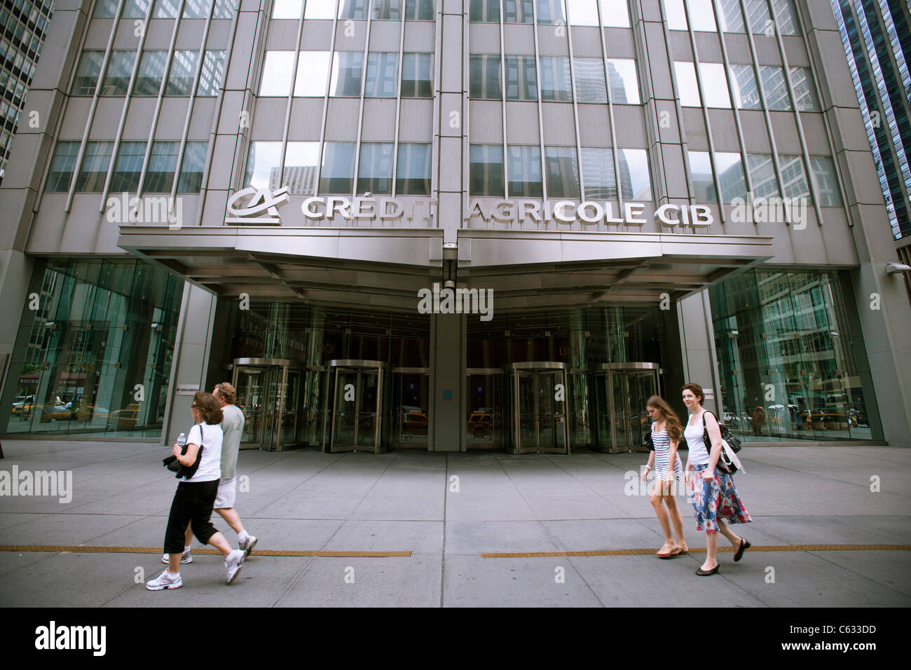 The New York headquarters of the French bank, Crédit Agricole CIB are seen on Saturday, August 13, 2011. . (© Richard B. Levine) Stock Photo
