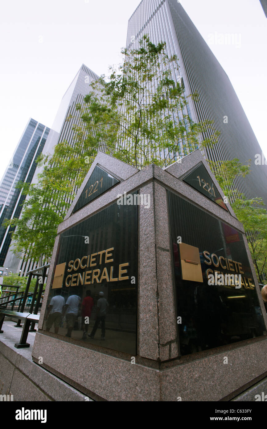 The New York headquarters of the French bank, Société Générale Stock Photo
