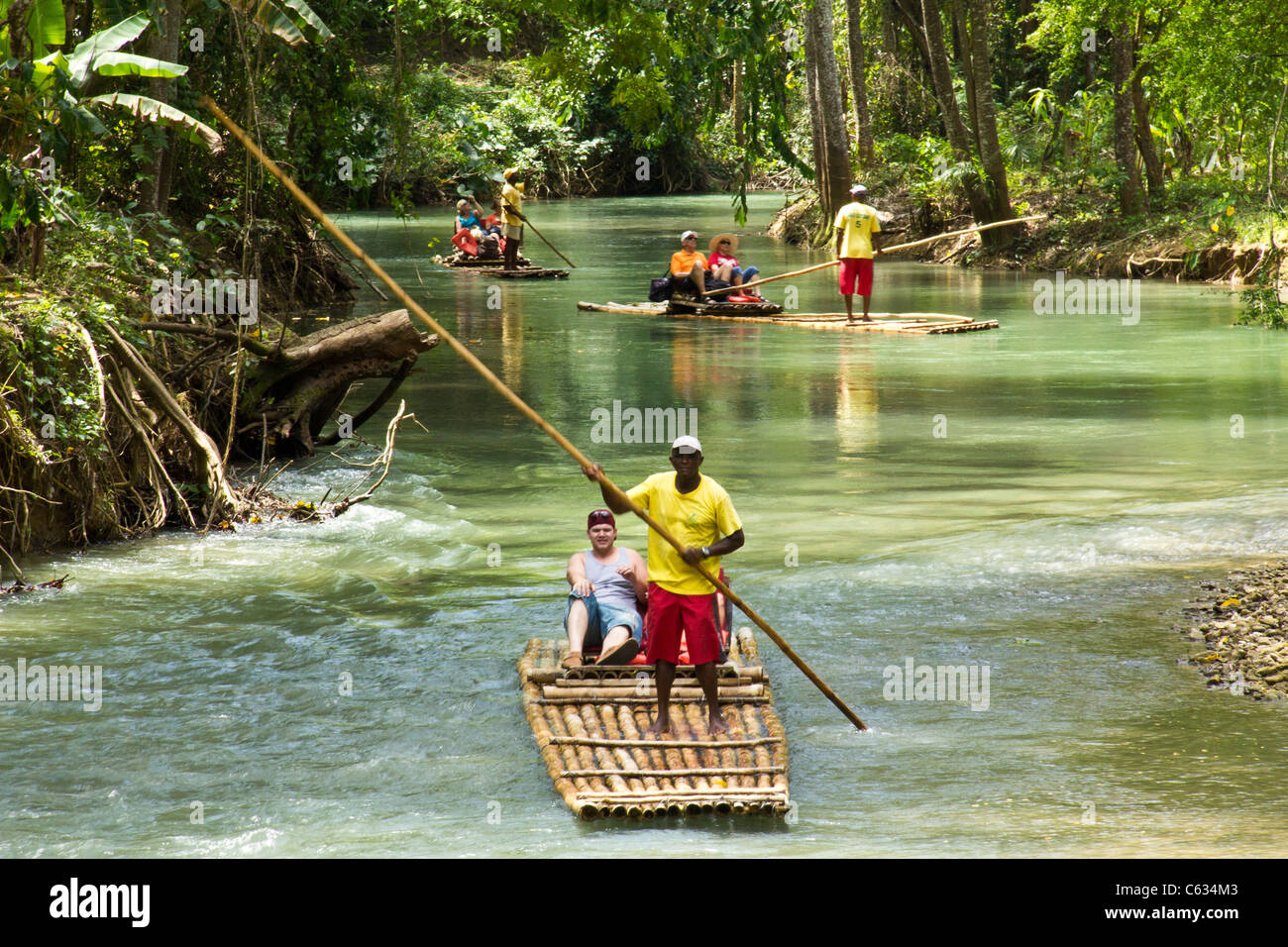 Falmouth Martha brae rafting in Jamaica Stock Photo