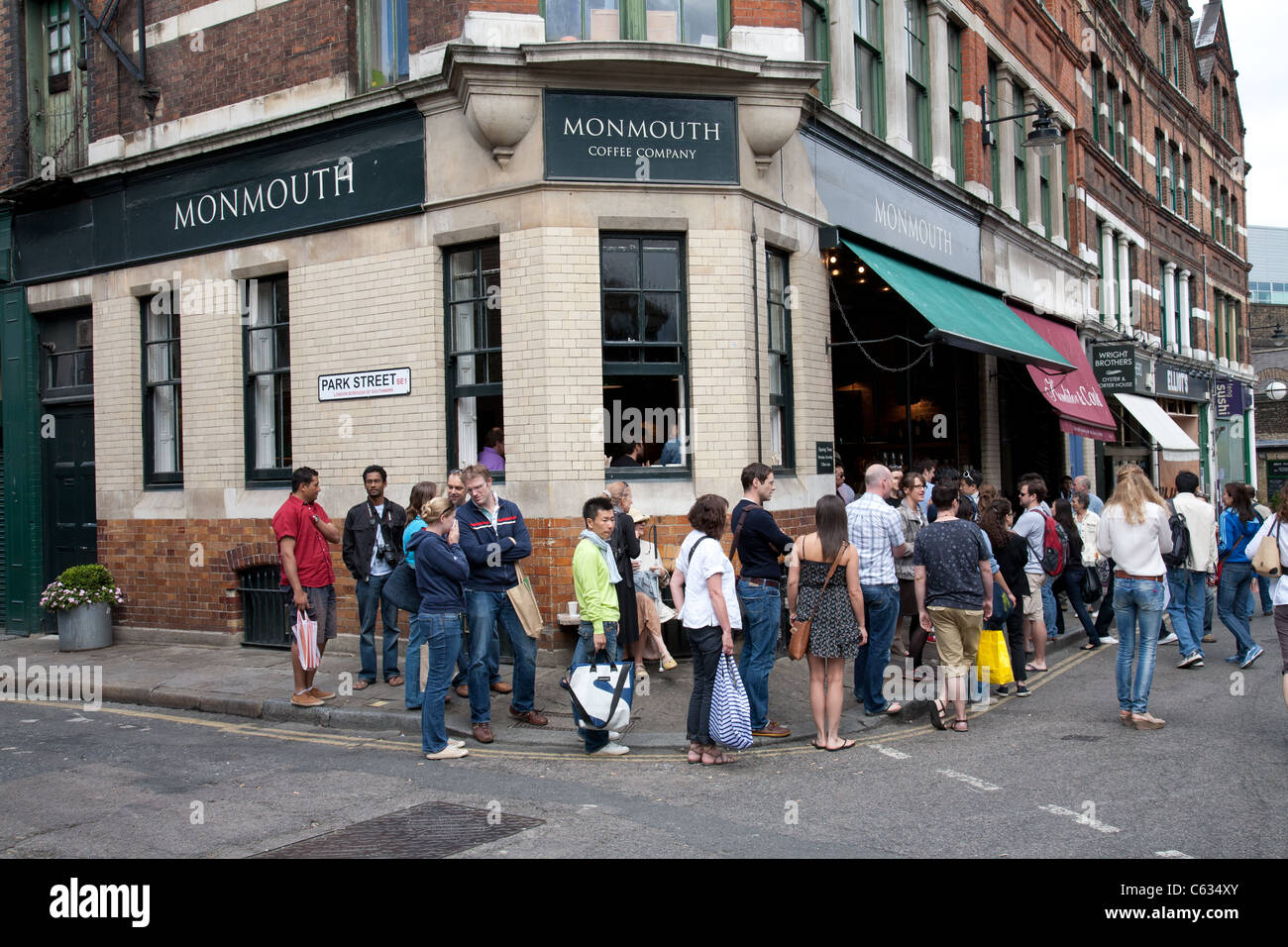 Monmouth coffee shop Borough Market London Stock Photo Alamy