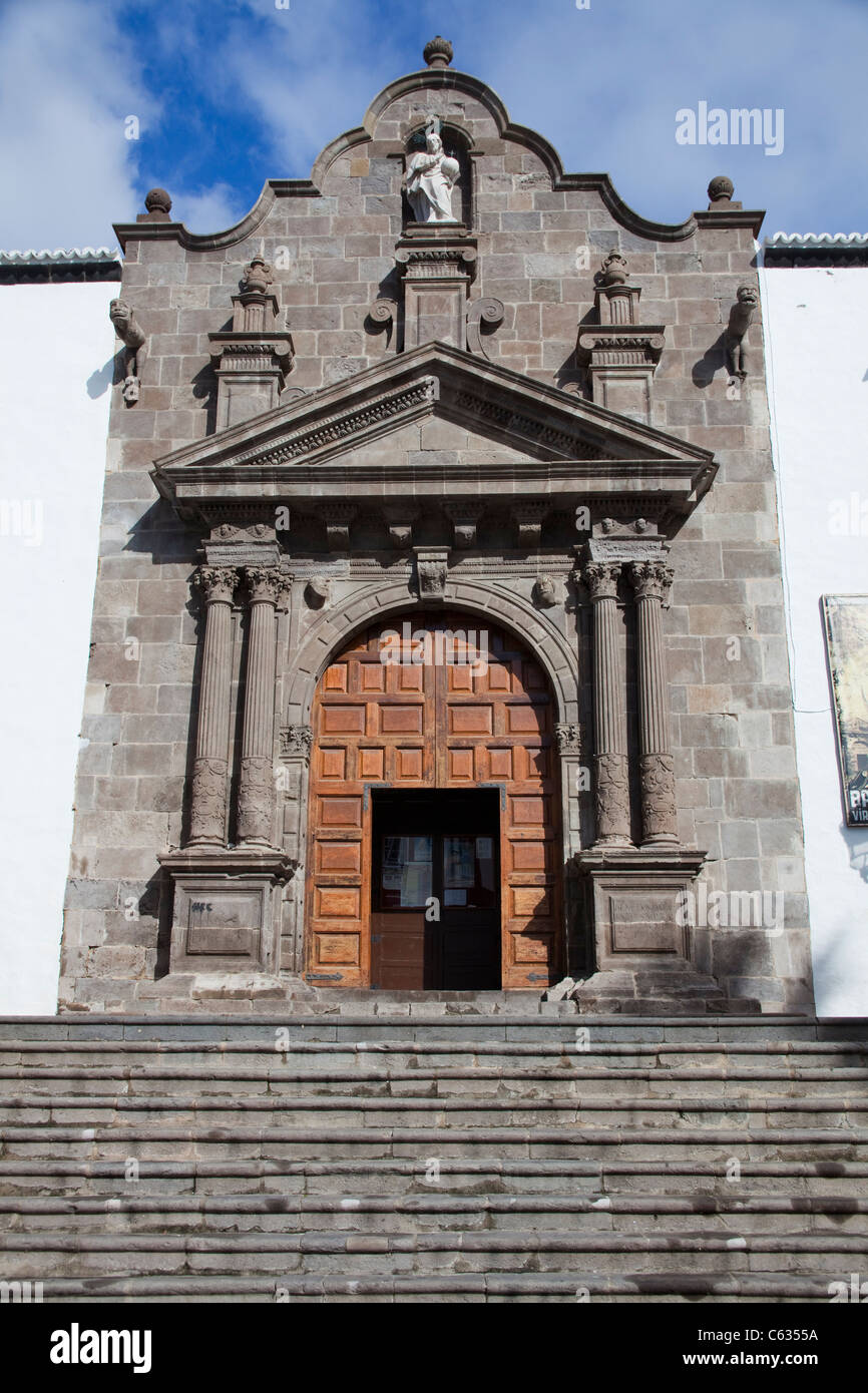 The church San Salvador, Santa Cruz, La Palma, Canary islands, Spain, Europe Stock Photo