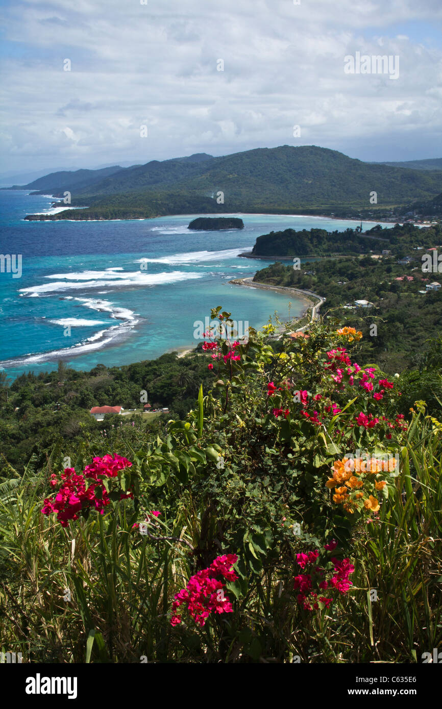 view from Firefly house in Jamaica Stock Photo