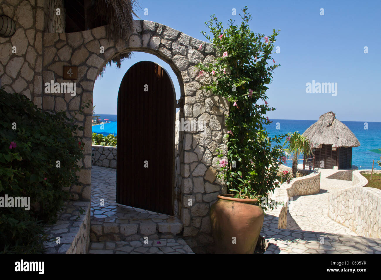 Rock House resort in Negril, Jamaica Stock Photo