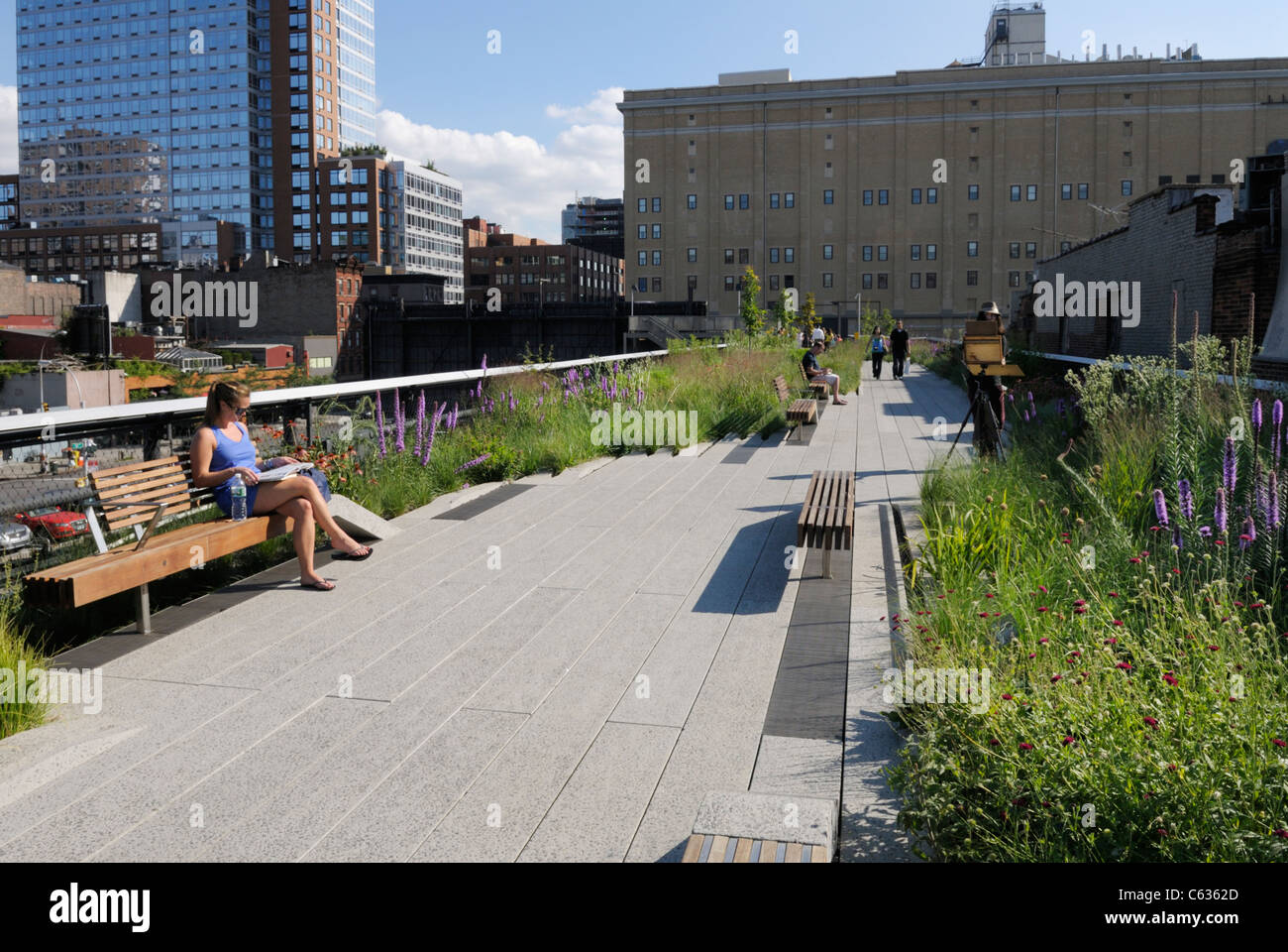 The High Line trail and park, New York City Stock Photo