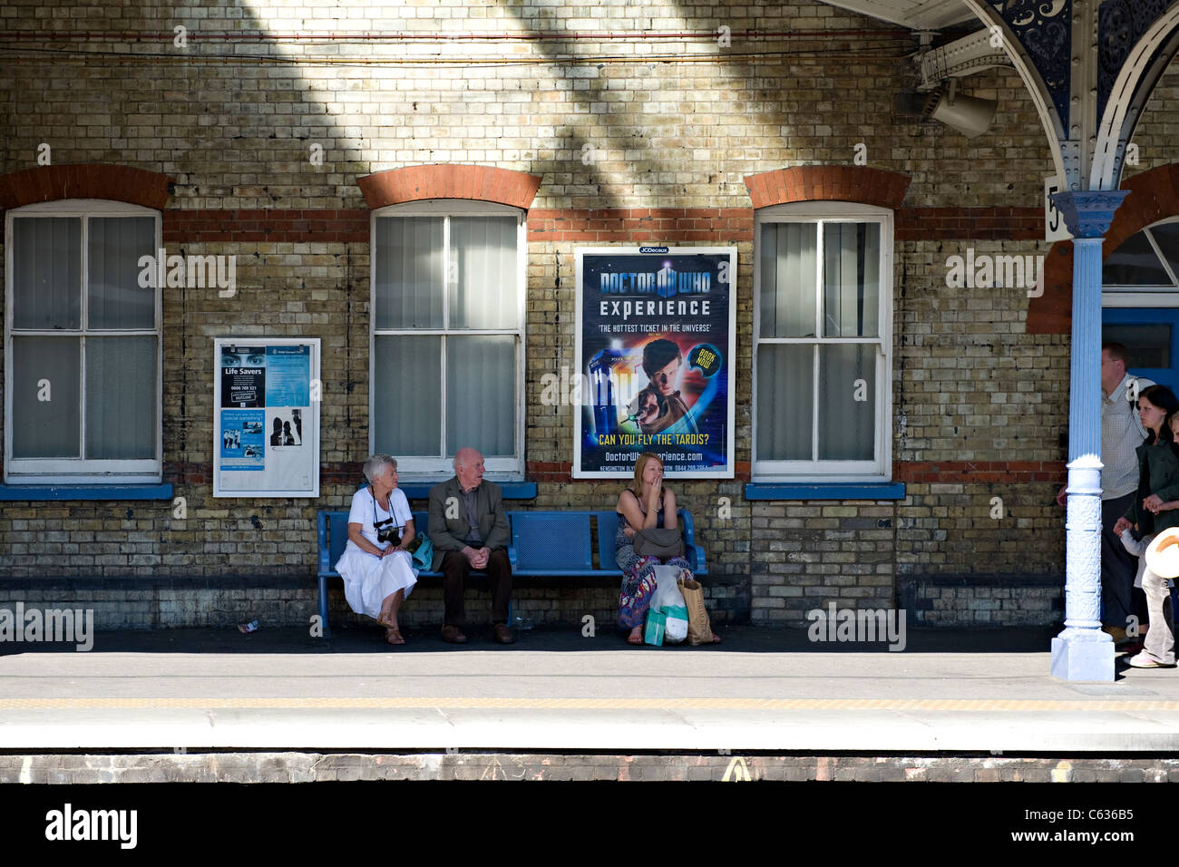 Passengers on the platform at Norwich Railway Station, UK Stock Photo