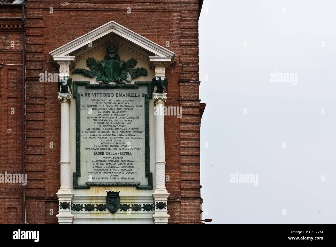 A monument dedicated to the former father of the home country Italy, king Vittorio Emanuele Stock Photo