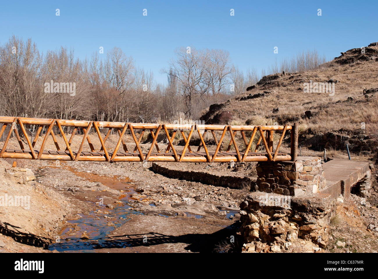 Bridge over creek, San Luis, Argentina Stock Photo