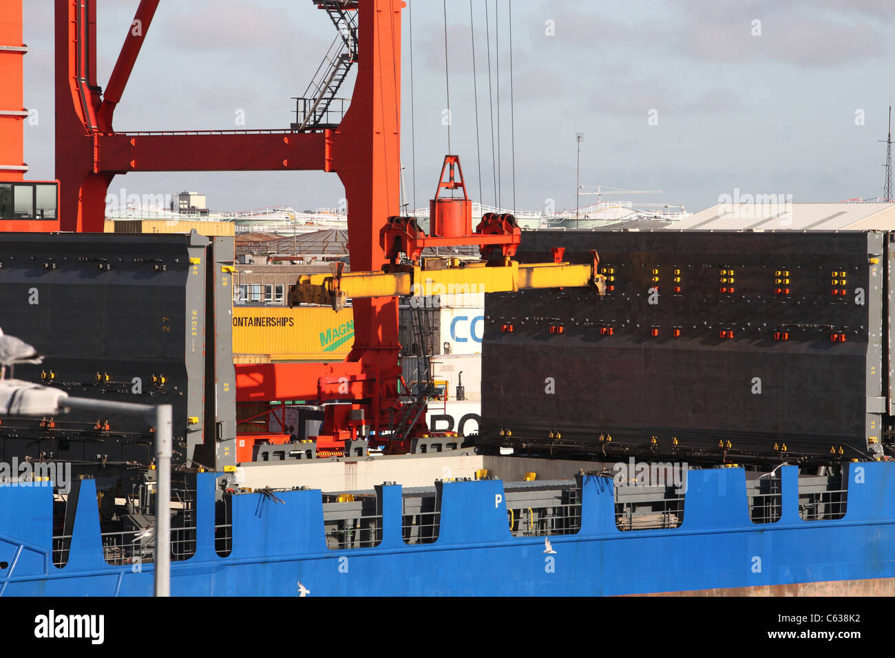 Container operations at the port of Dublin In Ireland Stock Photo Alamy