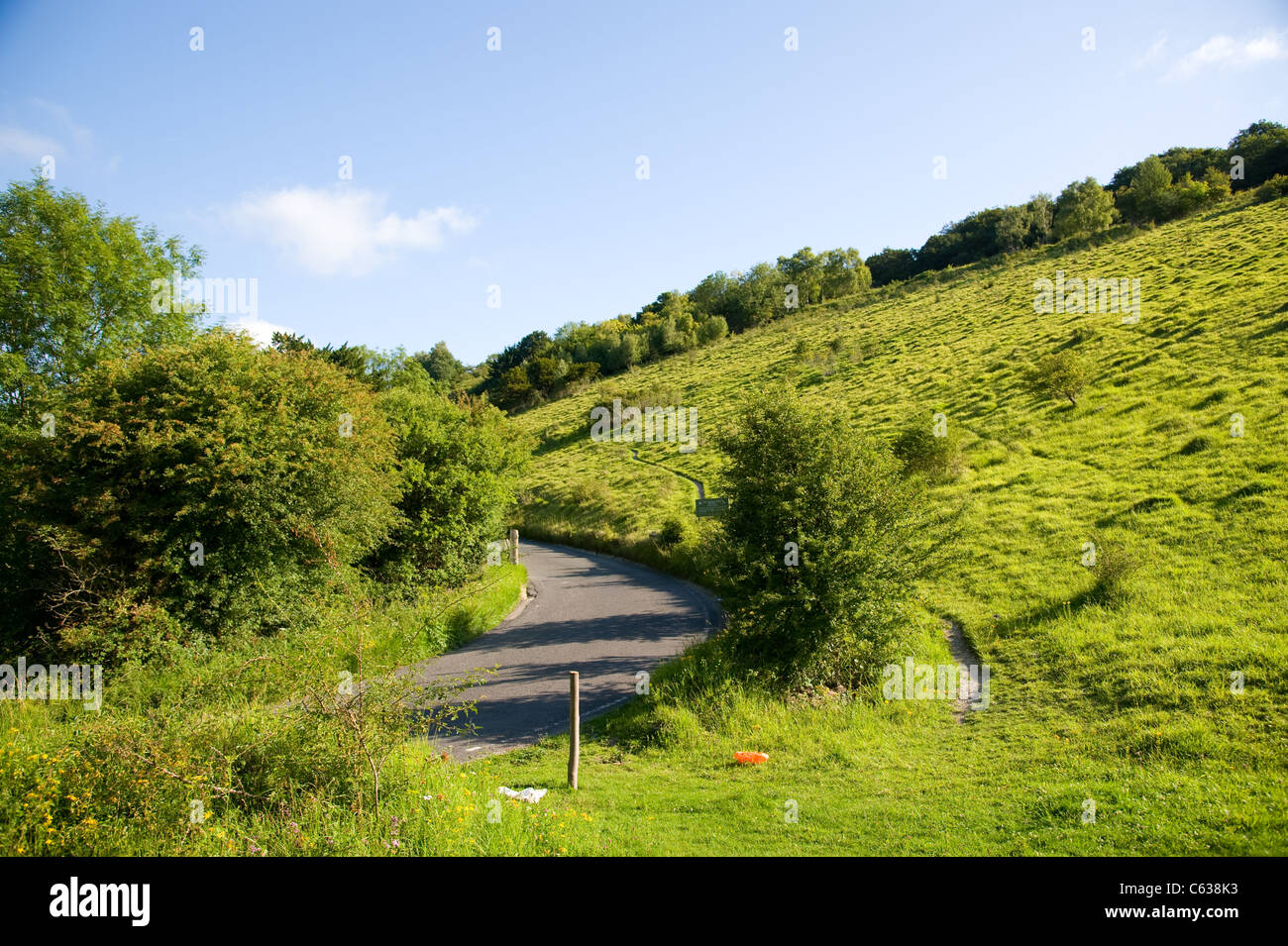 The National Trust Box HIll in Dorking, Surrey. Surrey Hills. Cycling event of 2012 London Olympics Stock Photo