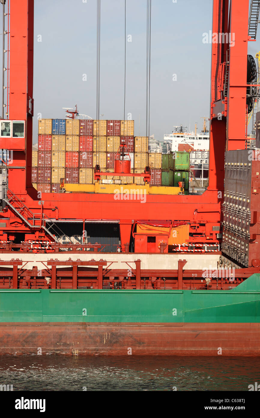 Container operations at the port of Dublin In Ireland Stock Photo Alamy