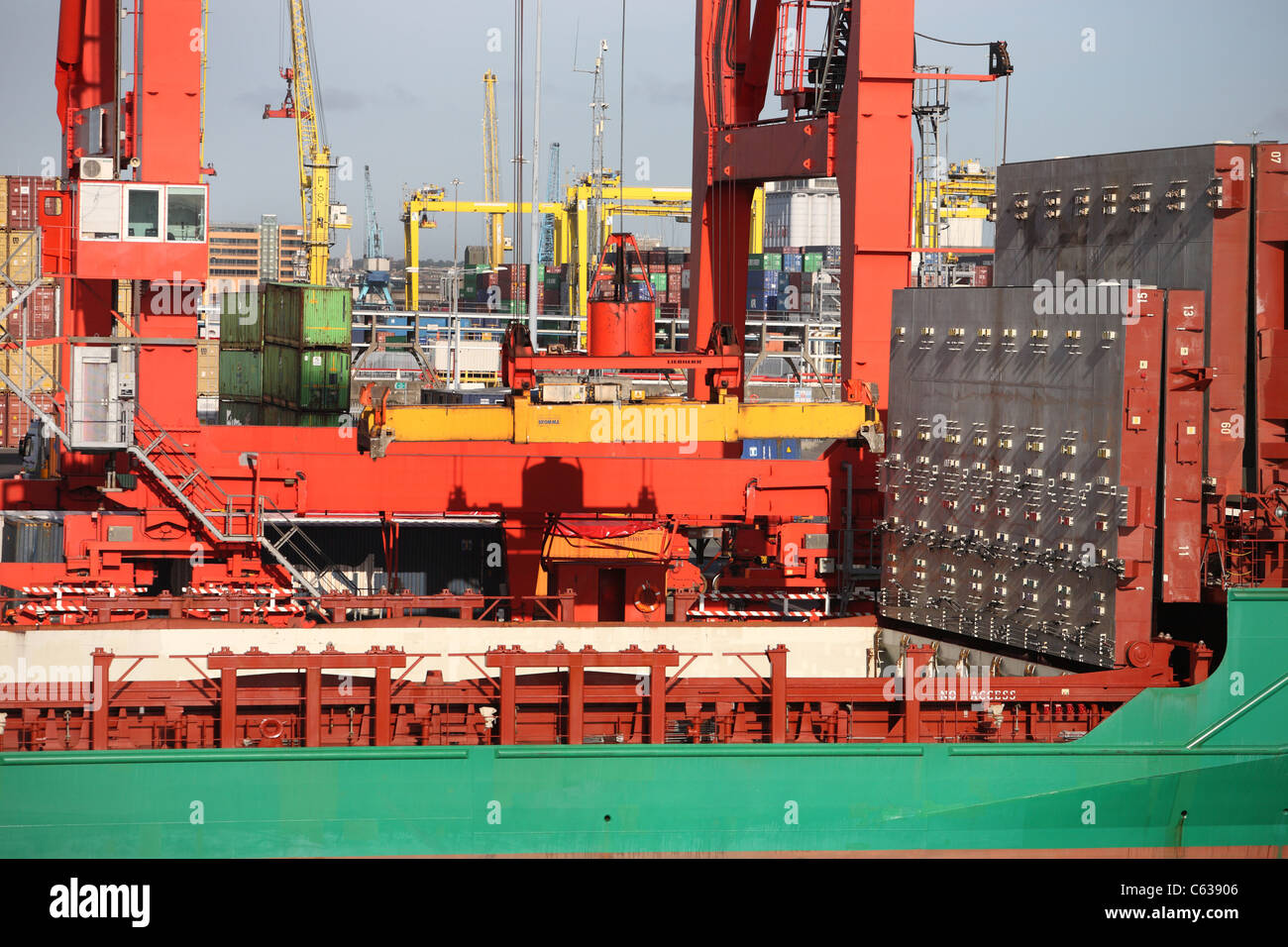 Container operations at the port of Dublin In Ireland Stock Photo Alamy