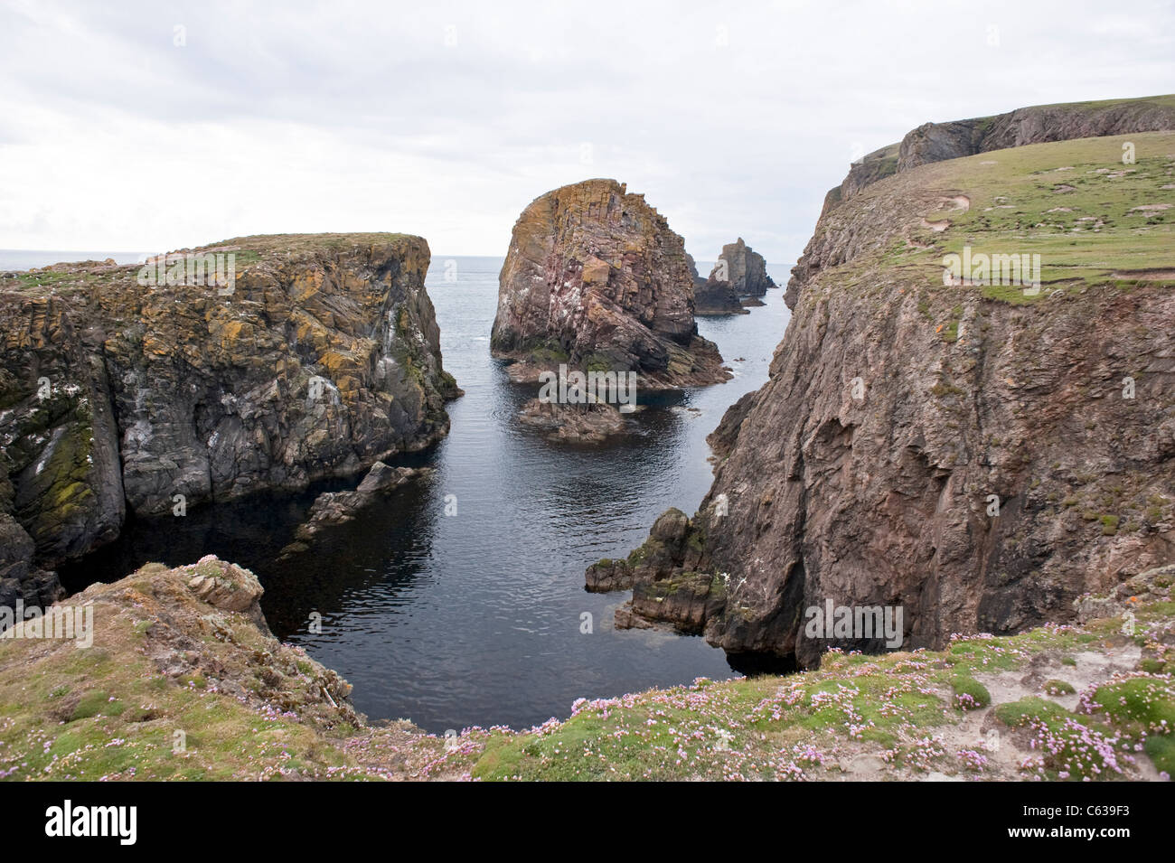 Fair Isle coast Shetland Subarctic Archipelago Scotland UK Europe June Stock Photo