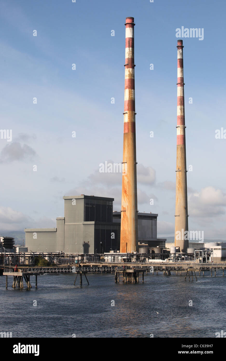 Pool Beg Power station Port of Dublin Ireland Stock Photo