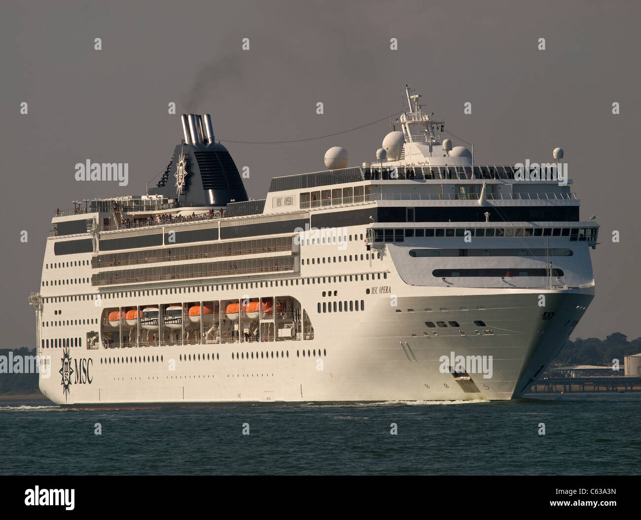 Cruise ship MSC Opera leaving Southampton England UK Stock Photo