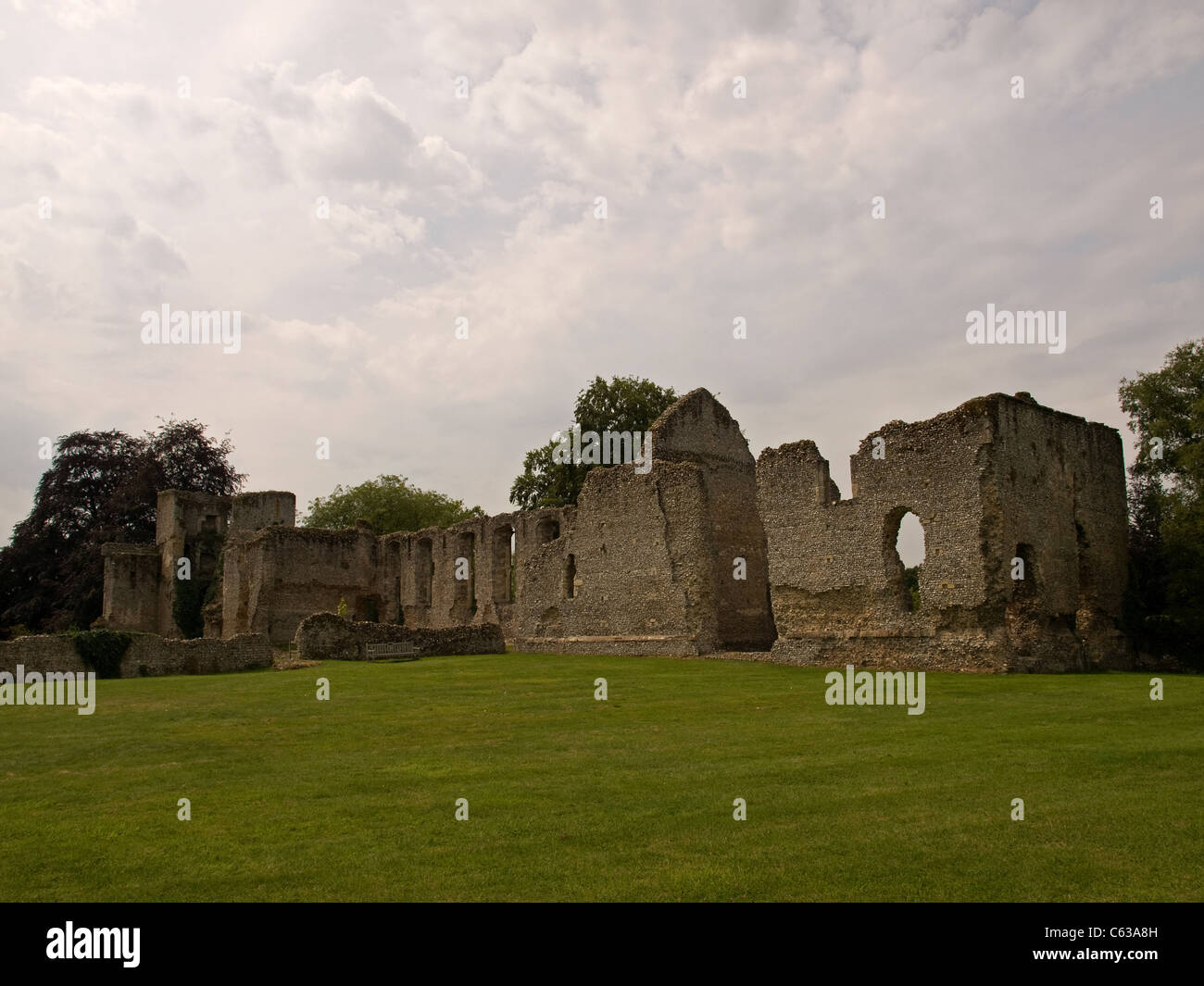 The ruins of Waltham Palace Hampshire England UK looking towards the Great Hall and