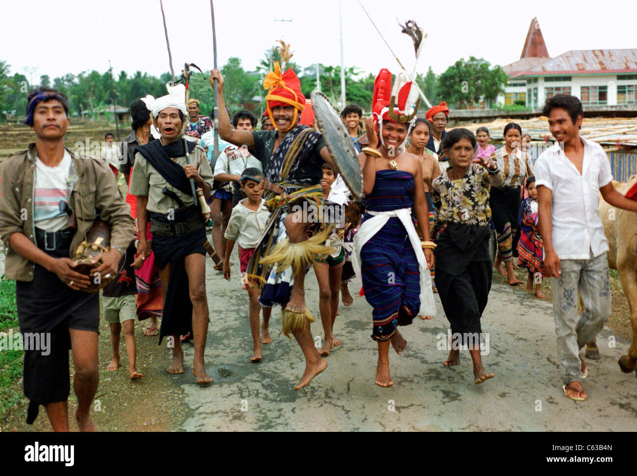 Harvest festival celebrations on the remote island of Sumba, eastern Indonesia. Stock Photo