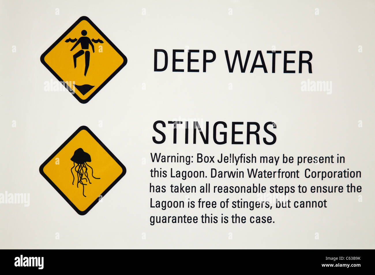 Warning sign, Darwin Waterfront Precinct, Darwin, Northern Territory