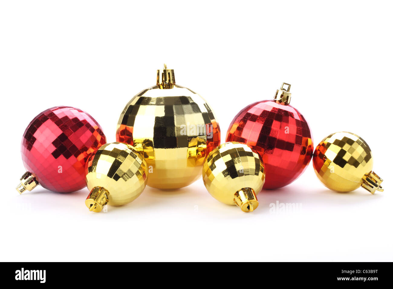 Shiny christmas balls isolated on white background Stock Photo - Alamy