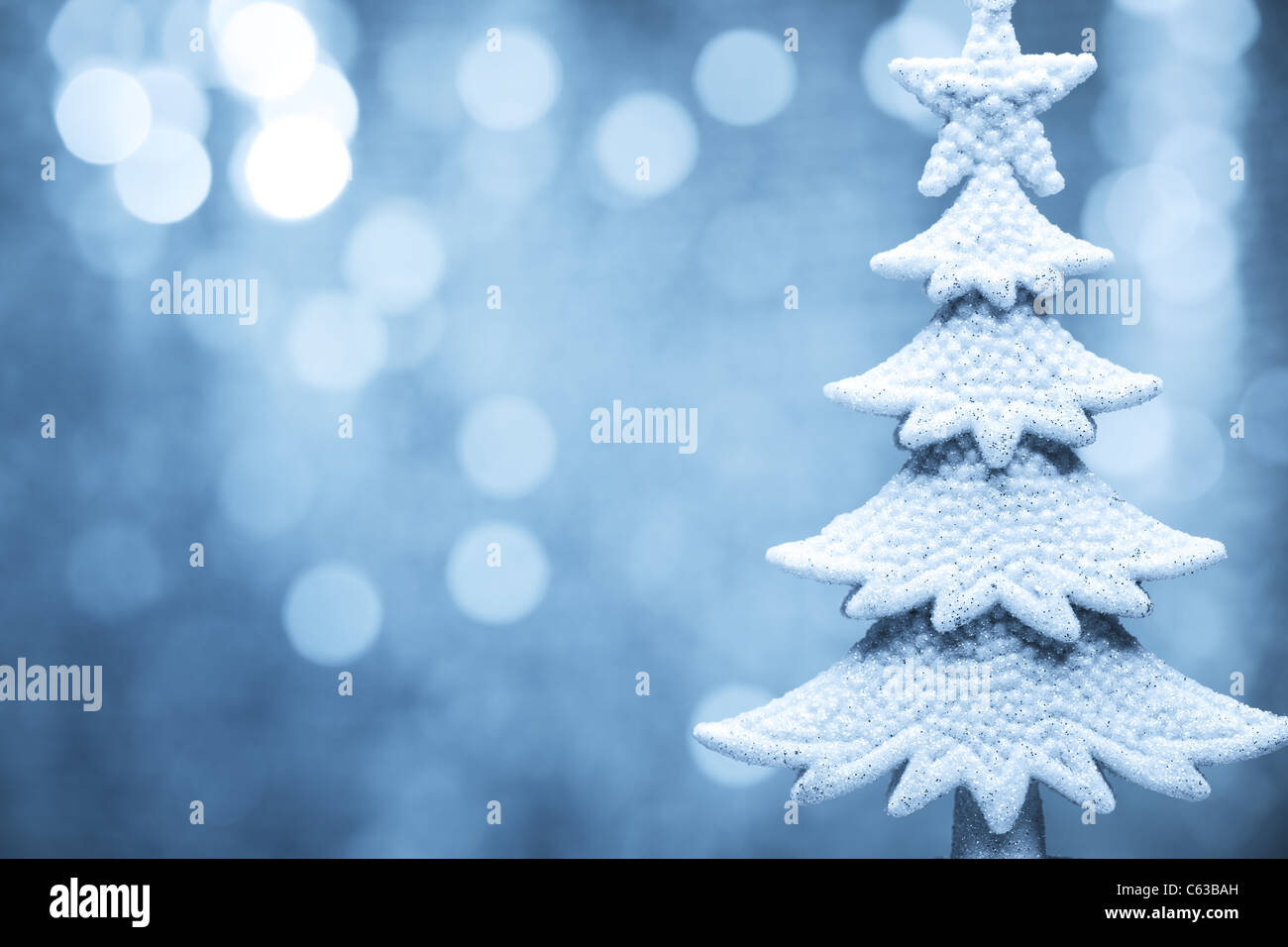 Christmas fir tree model on abstract background.Shallow Dof. Stock Photo