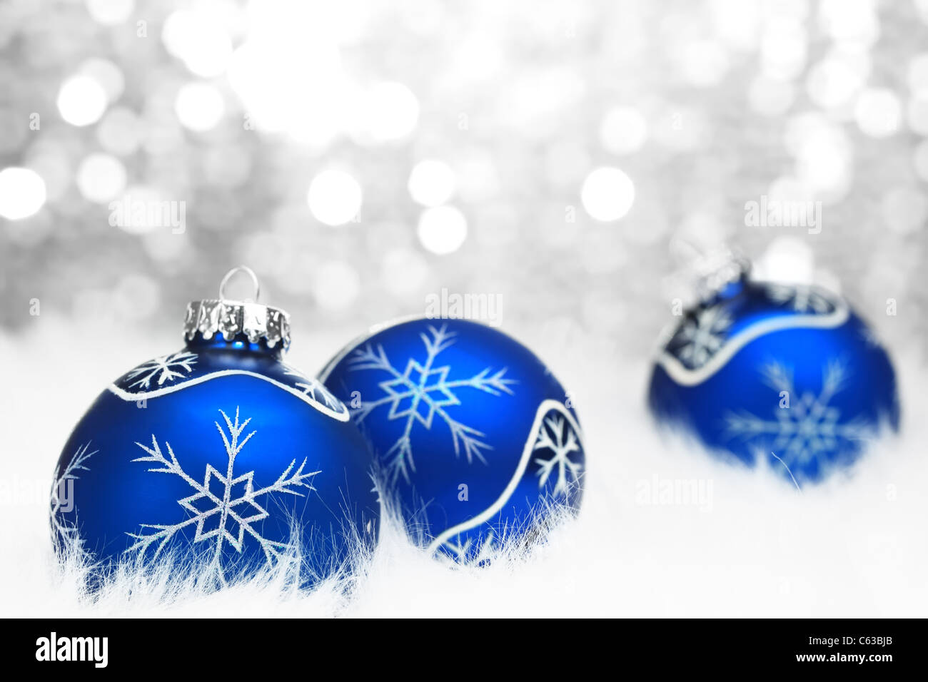 Christmas ball on abstract light background,Shallow Dof. Stock Photo