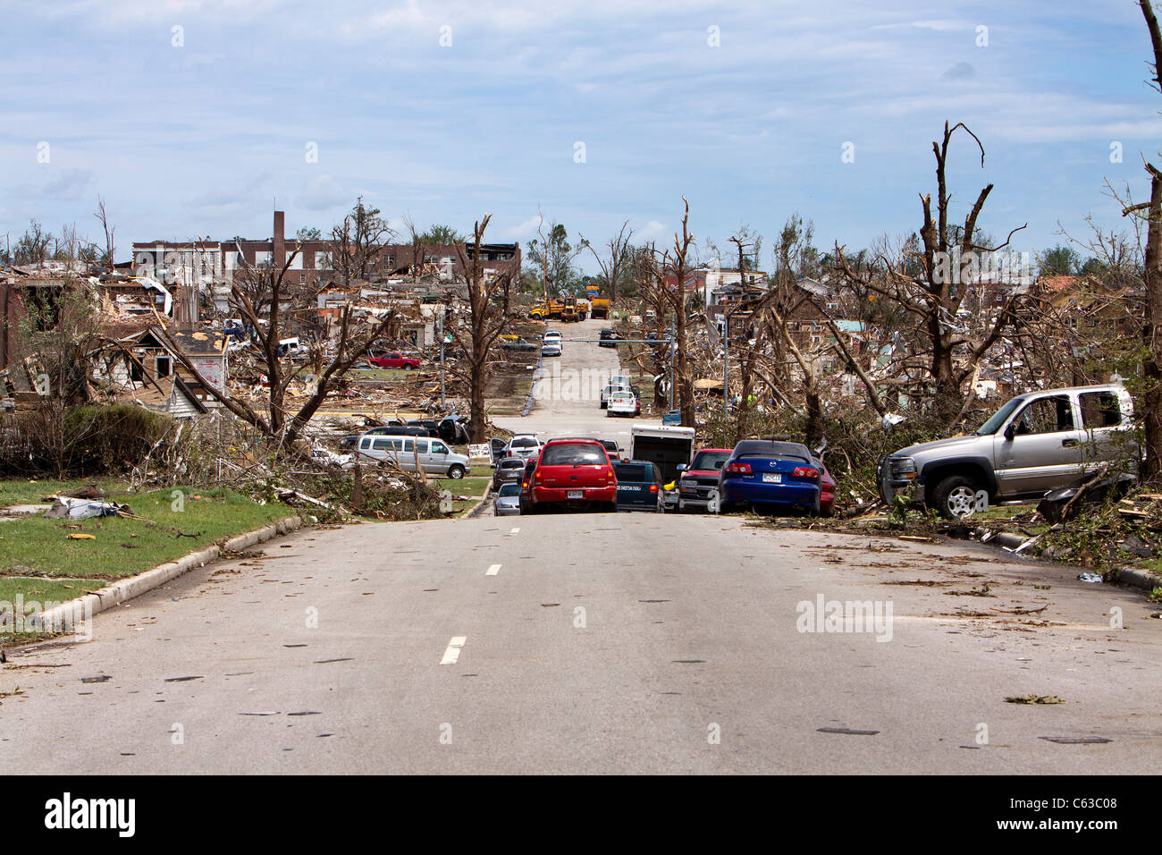 Devastation in Joplin, Missouri, May 25, 2011. On May 22, 2011, Joplin Missouri was devastated 