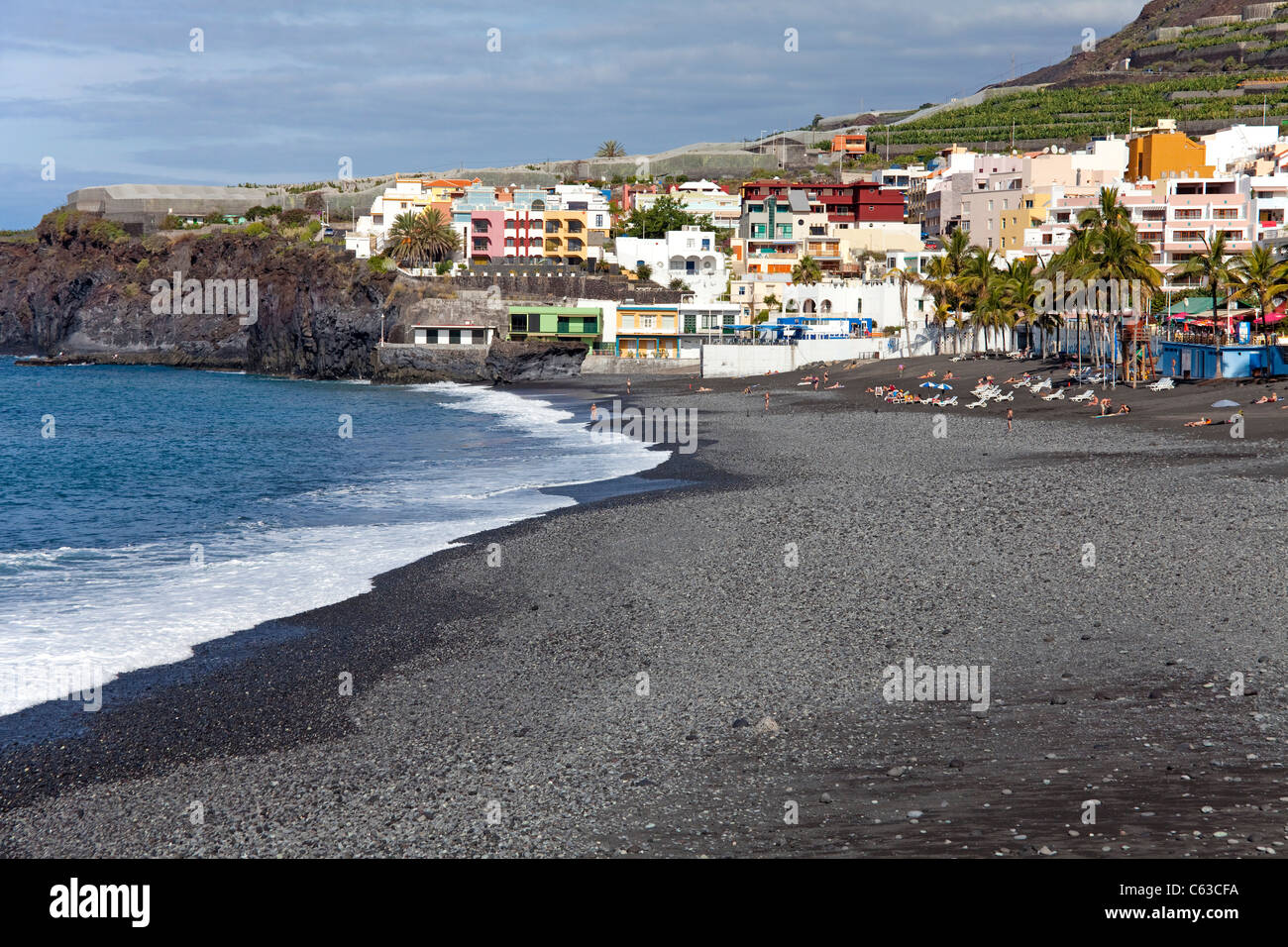 Beach of Puerto Naos, La Palma, Canary islands, Spain, Europe Stock Photo