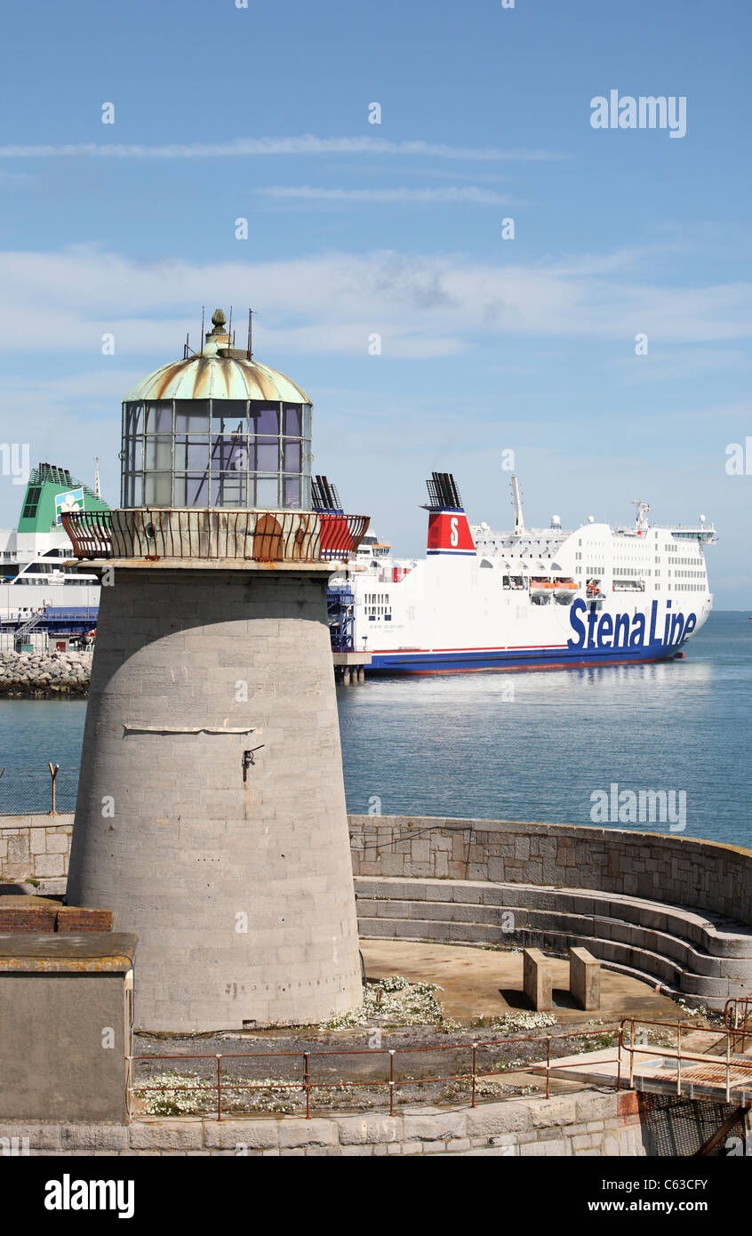 Holyhead lighthouse, anglesey wales Stock Photo - Alamy