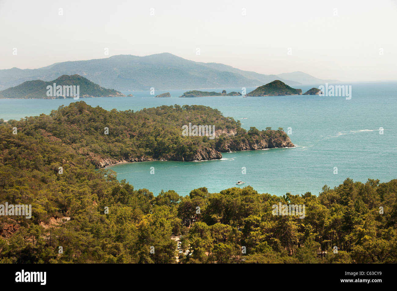 Turkey Turkeys Marmaris sea blue bay Mediterranean Stock Photo