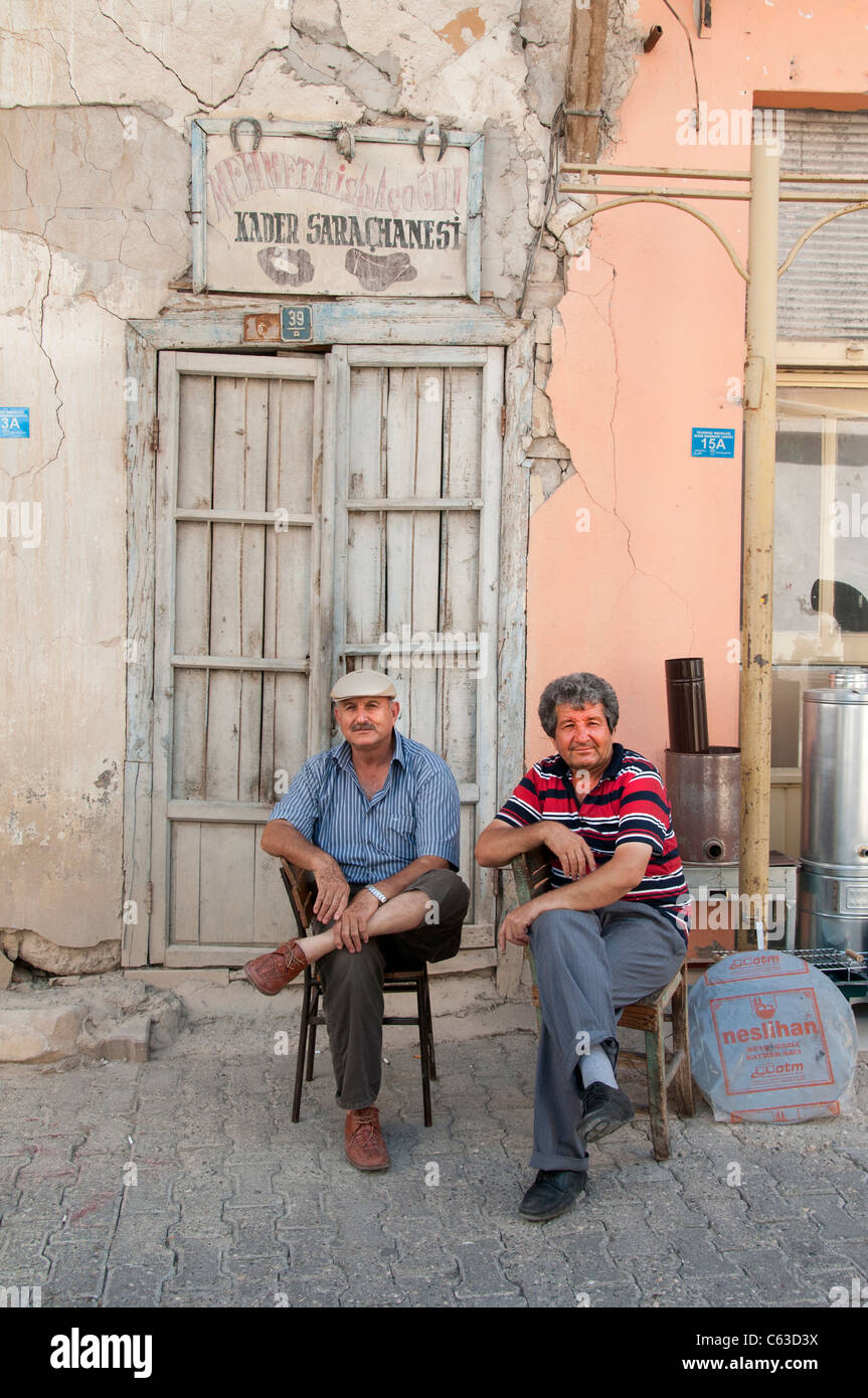 Silifke Town South Turkey Turkish old man men Stock Photo