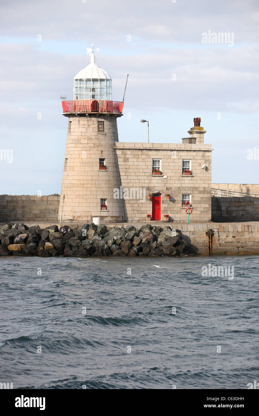 Howth harbour lighthouse Ireland Stock Photo
