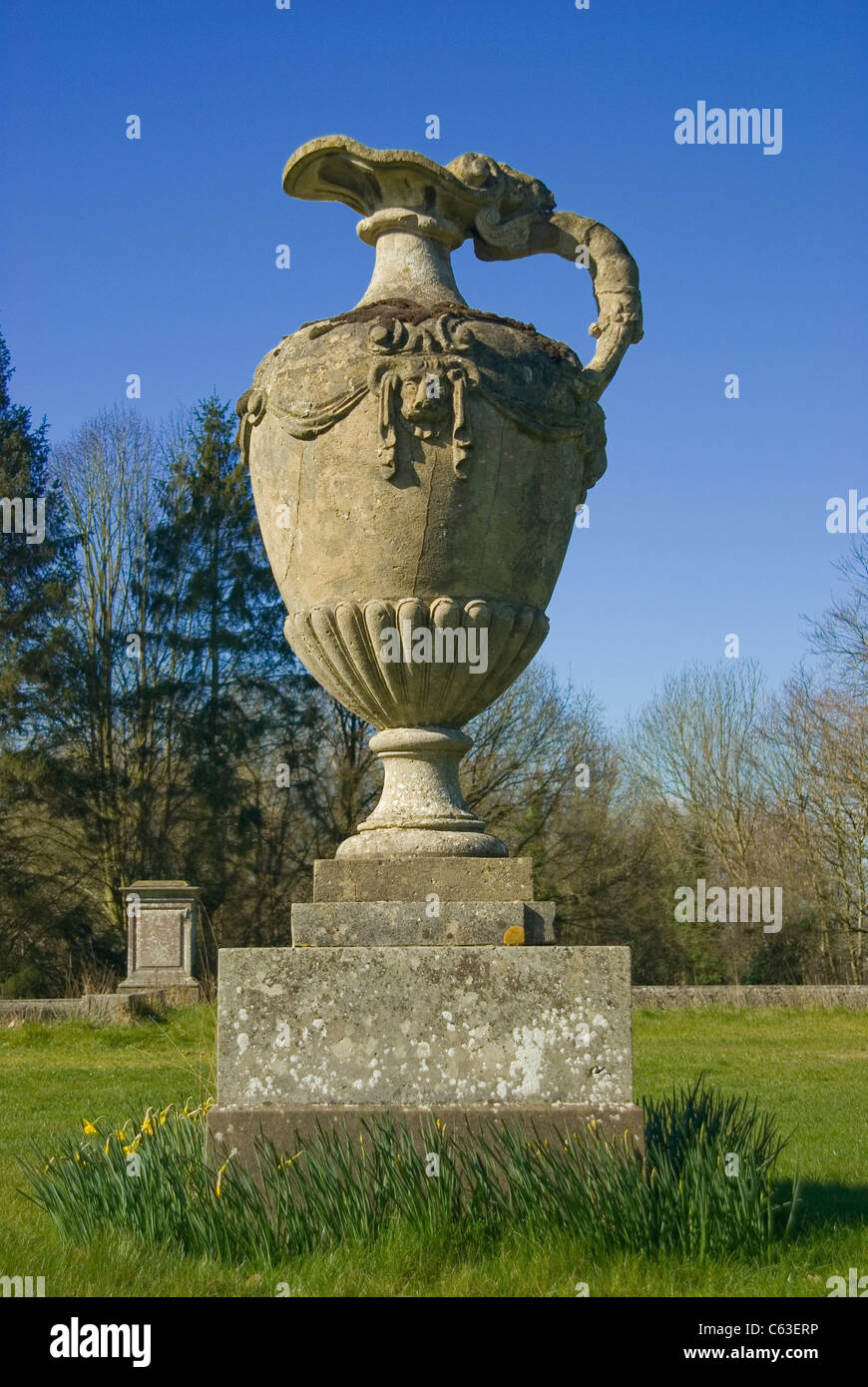 Grand ornamental vase at old renaissance period house in berkshire, england near Henley-on-Thames Stock Photo