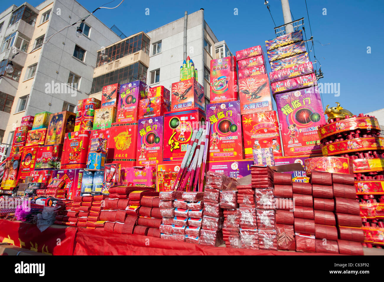 fireworks on chinese new year