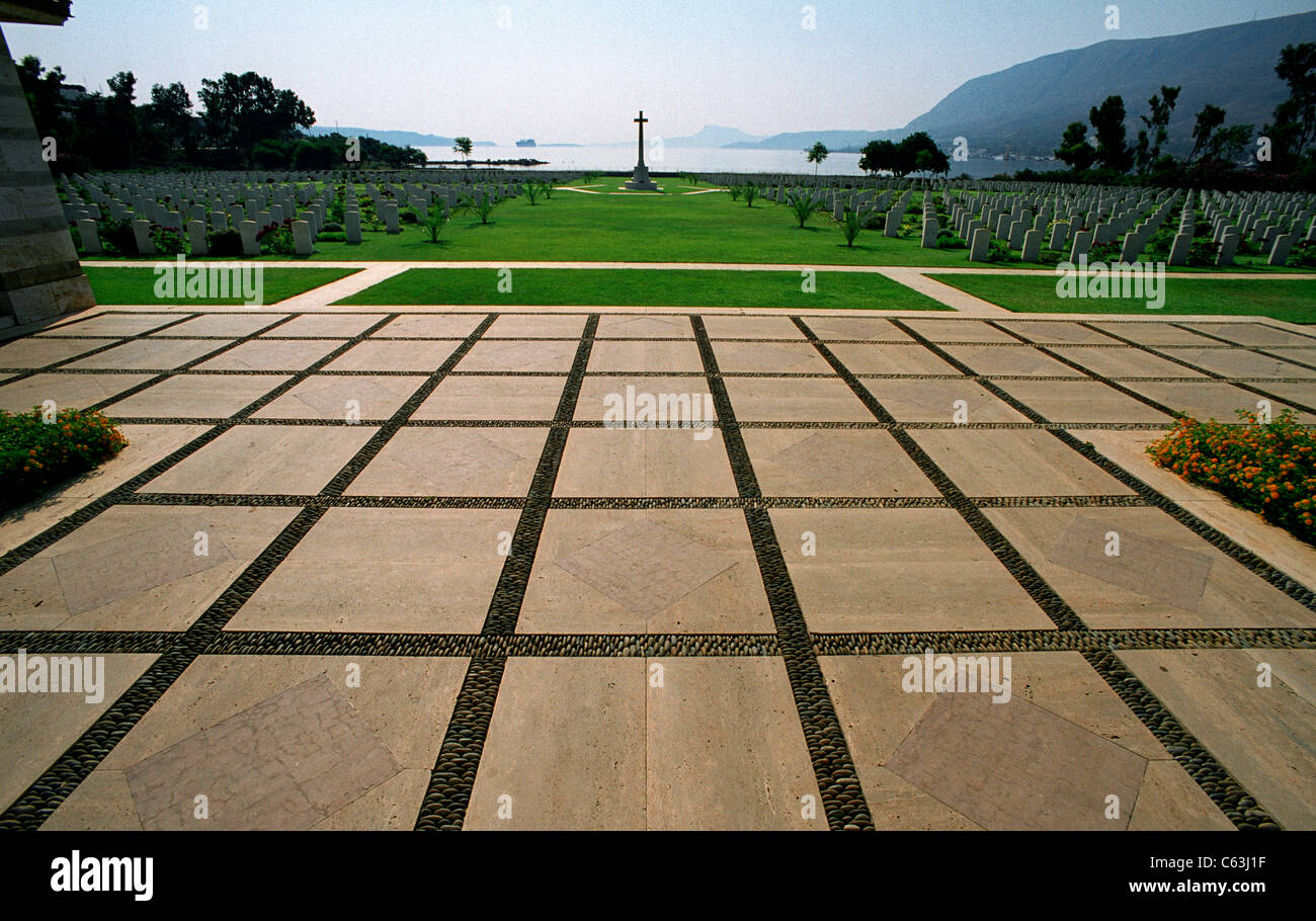 Suda Bay Commonwealth War Graves Commission Cemetery on the Island of Crete. Stock Photo