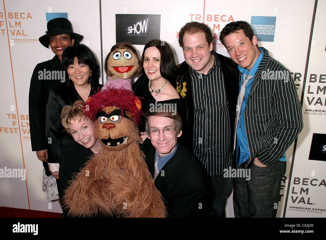 Cast of AVENUE Q at arrivals for SHOW Business World Premiere at Tribeca Film Festival, Tribeca Performing Arts Center, New York, NY, April 25, 2005. Photo by: Rob Rich/Everett Collection Stock Photo