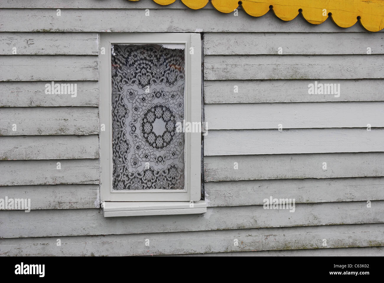 detail wooden house at Felixstowe Ferry Suffolk England Stock Photo