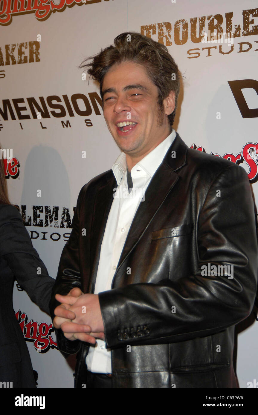 Benecio Del Toro at arrivals for SIN CITY Premiere, Mann's National Theatre in Westwood, Los Angeles, CA, March 28, 2005. Photo Stock Photo