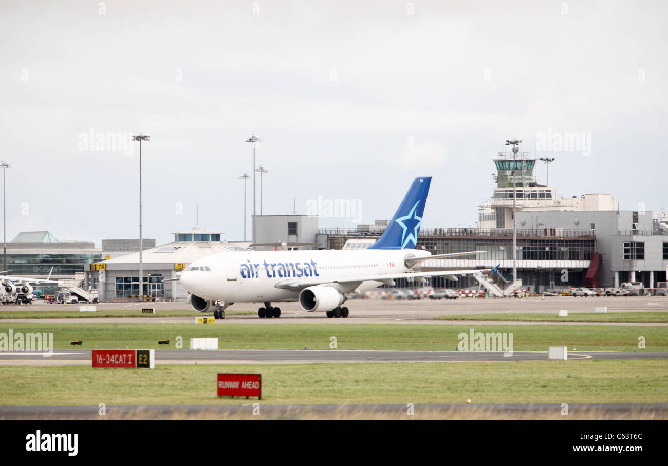 Air Transat plane at Dublin Airport Stock Photo