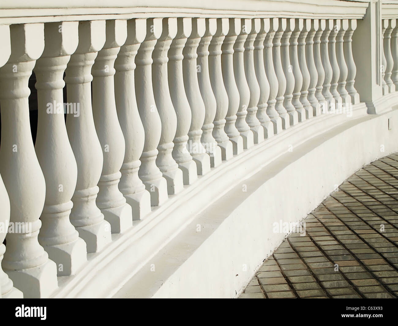 White Balustrade Pattern Stock Photo