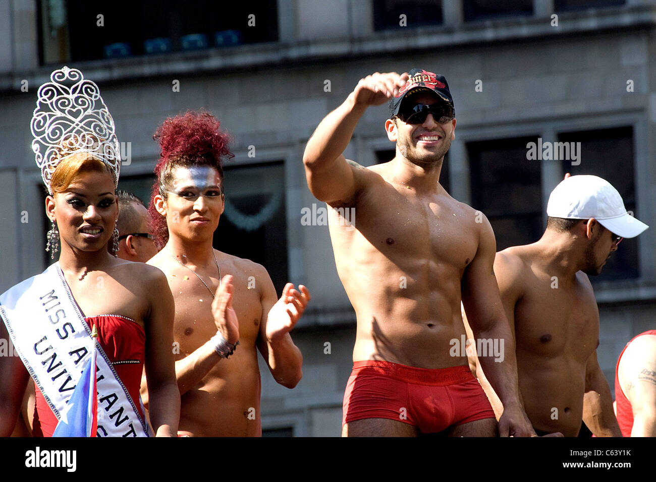 Marchers at 2009 New York City Gay Pride Parade, New York, NY June 28, 2009. Photo By: Lee/Everett Collection Stock Photo