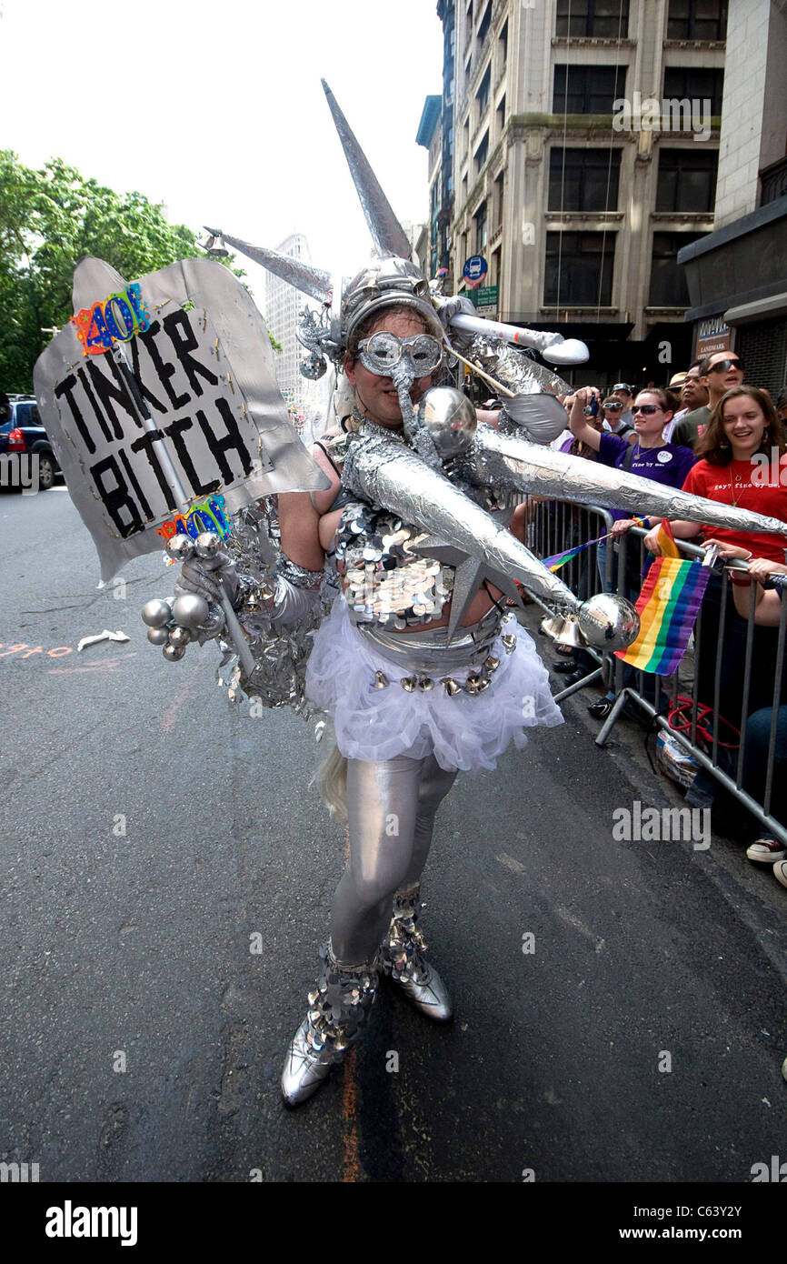 Marchers at 2009 New York City Gay Pride Parade, New York, NY June 28, 2009. Photo By: Lee/Everett Collection Stock Photo