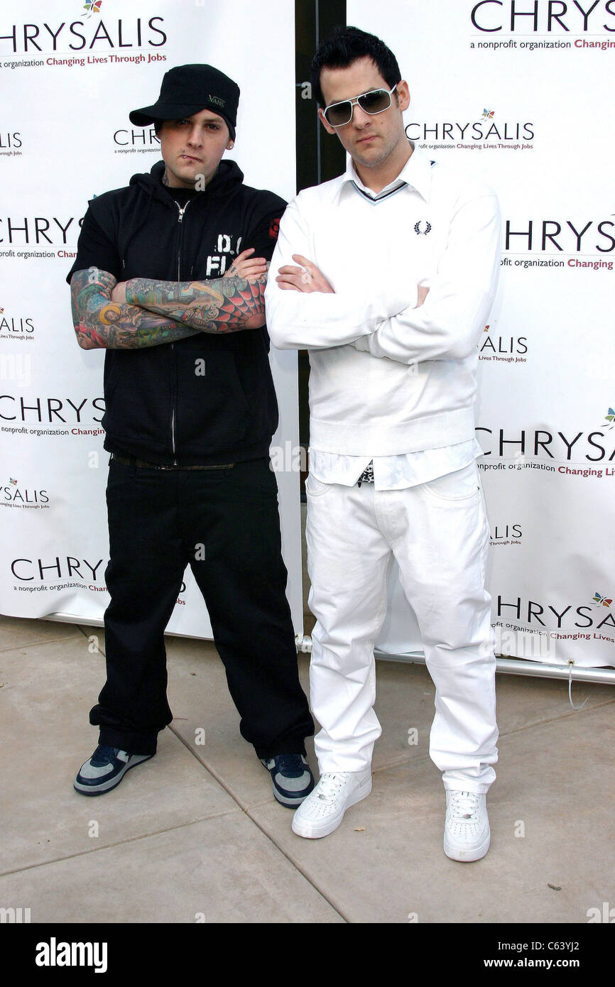 Benji Madden, Joel Madden at arrivals for Chrysalis' Fourth Annual Butterfly Ball, Carla and Fred Sands' Italian villa, Los Angeles, CA, Saturday, April 09, 2005. Photo by: Effie Naddel/Everett Collection Stock Photo