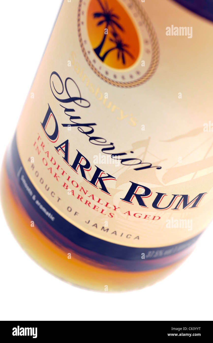 Bottle Of Sainsburys Dark Rum Stock Photo Alamy