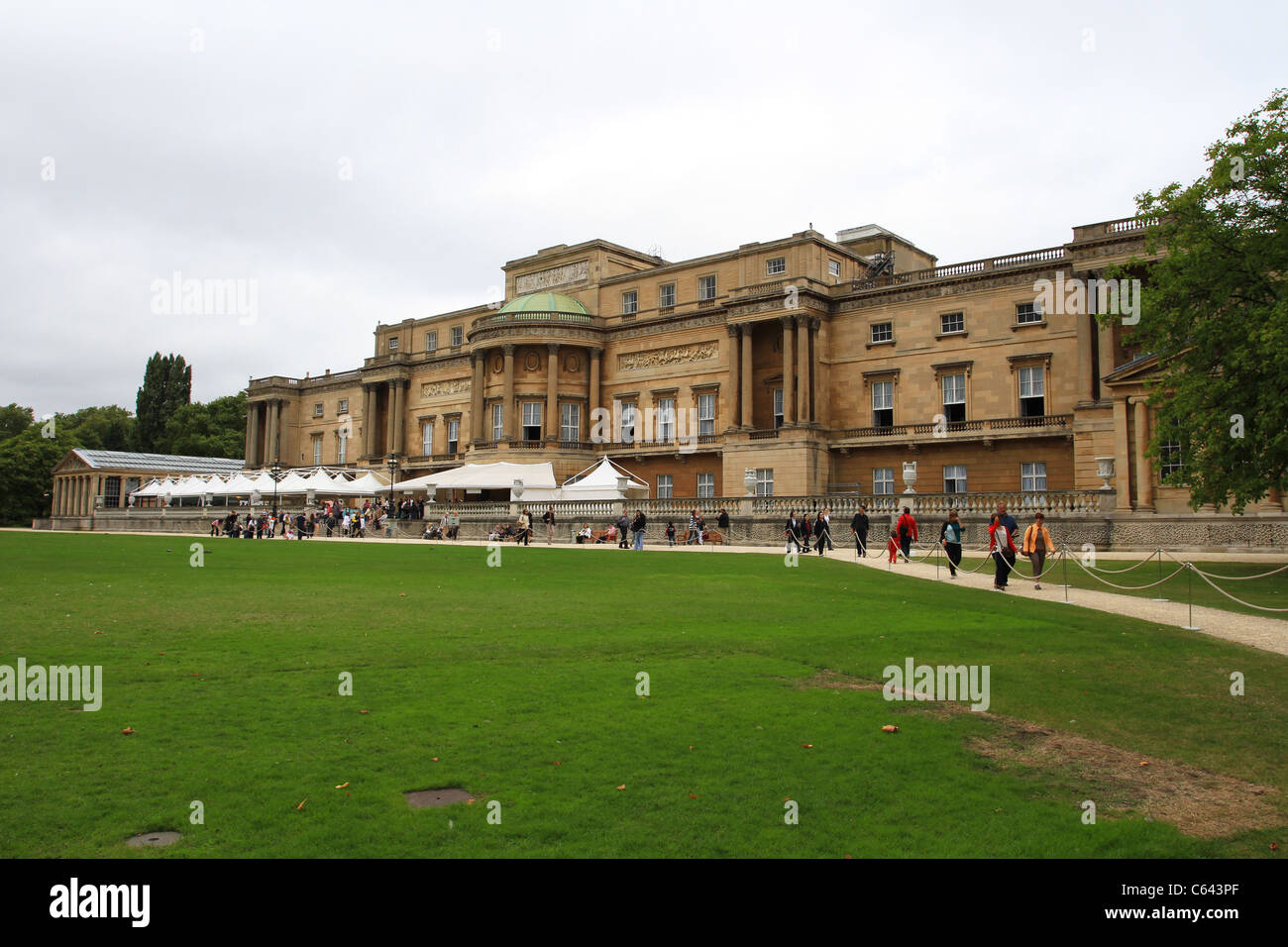 A view of the rear of Buckingham Palace, London Stock Photo