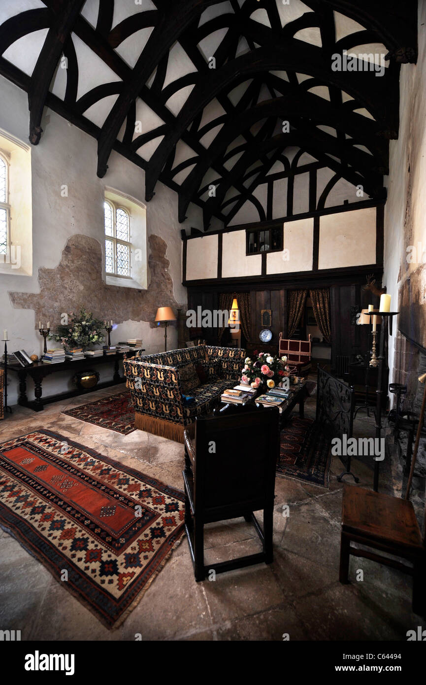 The Great Hall at Cothay Manor near Wellington, Somerset UK Stock Photo
