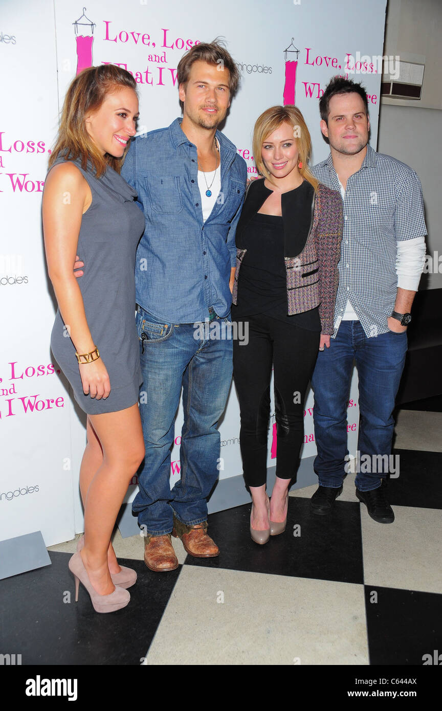 Haylie Duff, Nick Zano, Hilary Duff, Mike Comrie at the after-party for LOVE, LOSS, AND WHAT I WORE Welcomes New Cast Members, 44 & X Restaurant, New York, NY July 1, 2010. Photo By: Gregorio T. Binuya/Everett Collection Stock Photo