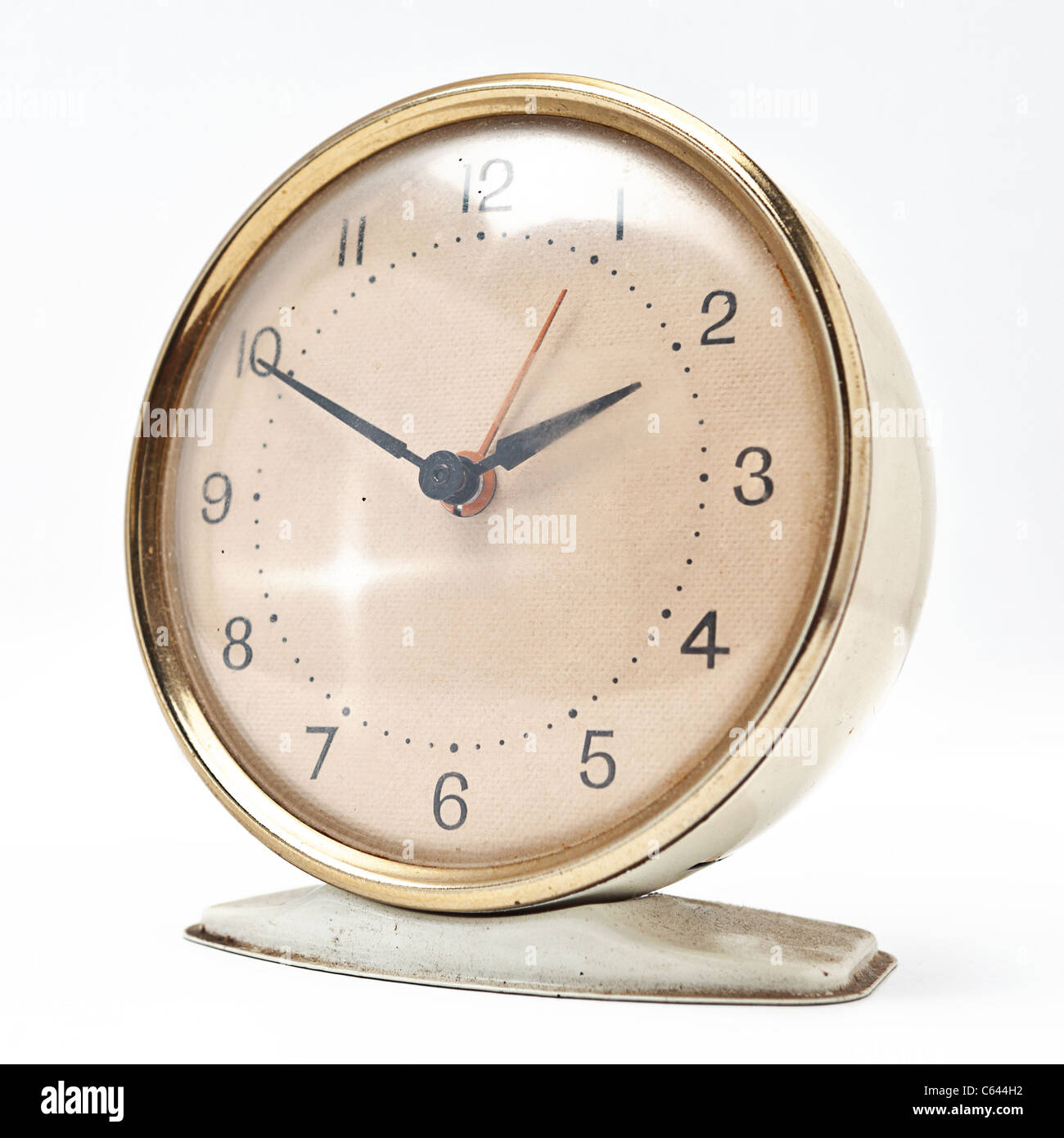 A vintage clock isolated on a white background Stock Photo - Alamy