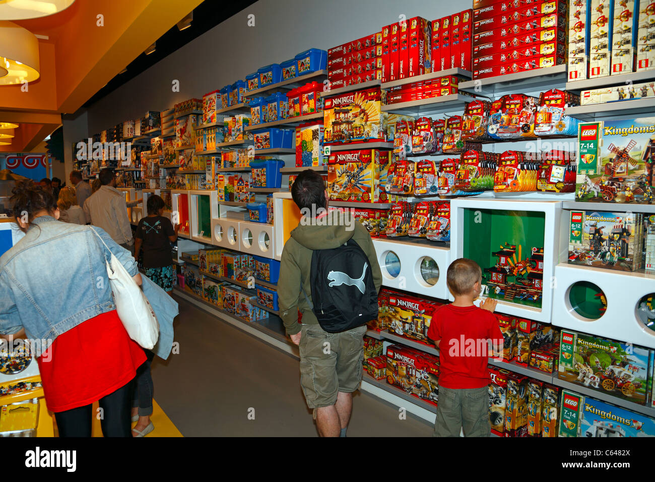 The first Lego Store in Denmark on the pedestrian and shopping street Strøget in Copenhagen Stock Photo