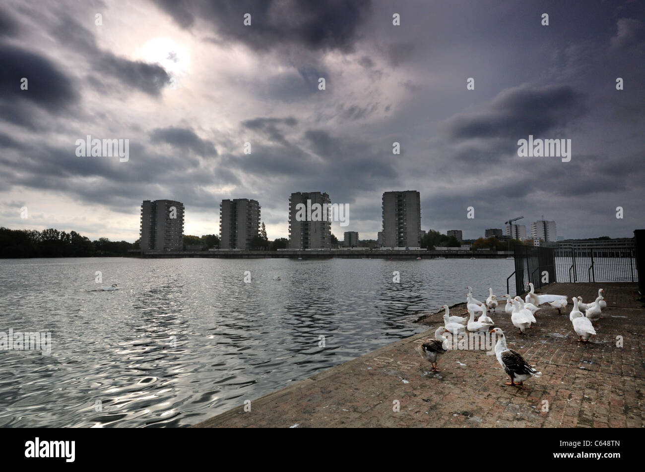 Southmere boating lake, Thamesmead, London, SE28 Stock Photo 38203445